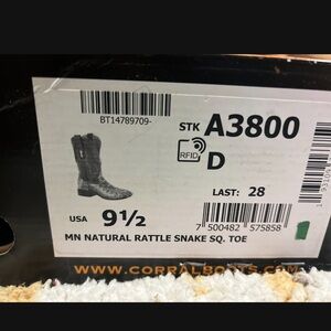 Corral Men's Rattle Snake Square Toe Boots